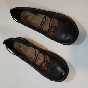 Earth Origins Black Leather Flats